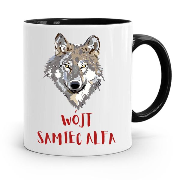 Dla Wójta Kubek Czarny Wójt Samiec Alfa Prezent Z Nadrukiem Ze Zdjęciem zdjęcie 1