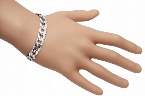 Srebrna Bransoletka Męska Pancerka 10,50 mm Diamentowana 925 Grawer Gratis na Arena.pl