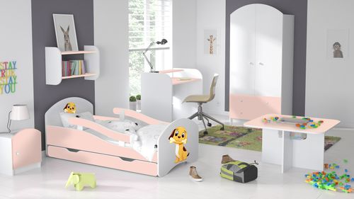 Łóżko dziecięce LEO 160x80 biało-różowe na Arena.pl