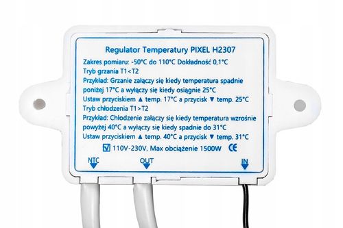 REGULATOR TEMPERATURY TERMOSTAT ELEKTRONICZNY Z GNIAZDKIEM i WTYCZKĄ 230V na Arena.pl