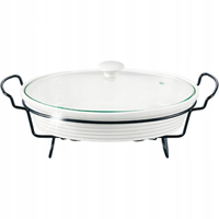 Podgrzewacz do potraw owalny biały 35 cm, 1,8 l