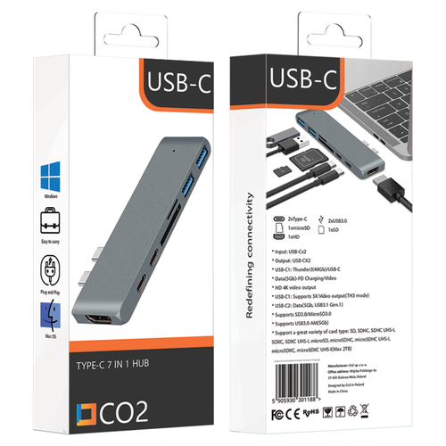adapter hub przejściówka usb-c usb thunderbolt hdmi 4k do macbook pro air na Arena.pl