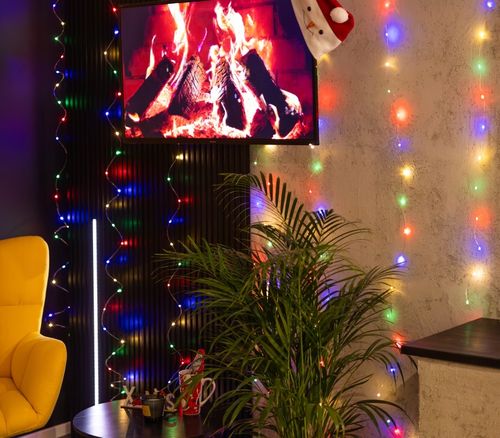 KURTYNA ŚWIETLNA LAMPKI SOPLE DRUCIKI 200 LED 2x2m GIRLANDA USB + ADAPTER na Arena.pl