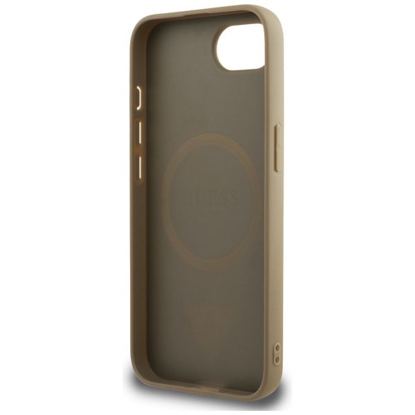 etui guess grained triangle magsafe do iphone 16e brązowy zdjęcie 7