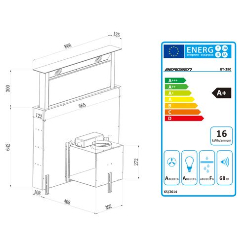 Okap kuchenny blatowy 90cm czarny BT-290 na Arena.pl