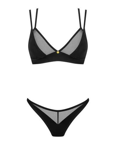 obsessive nesari komplet siateczkowy czarny xs/s - biustonosz i stringi na Arena.pl