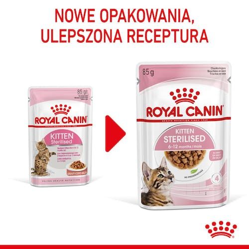 Royal Canin Kitten Sterilised Karma Mokra W Sosie Dla Kociąt Od 6 Do 12 Mie na Arena.pl