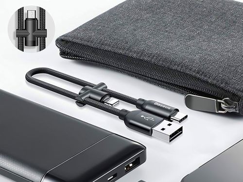 Baseus kabel 2w1 u-shaped USB-C Lightning 2.4A czarny na Arena.pl