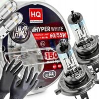 Żarówki H4 HQ Automotive +150% Więcej Światła Hyper White + W5W LED Clear