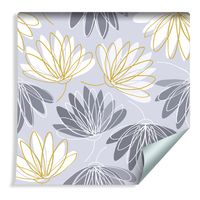 Tapeta Lilie Wodne Kwiaty jak Narysowane Dekoracja do Salonu