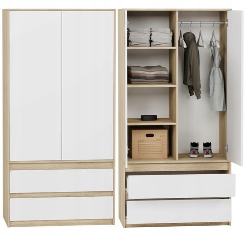 Szafa garderoba 90cm 2drzwi 2szuflad antracyt mix artisan B-9TIP na Arena.pl