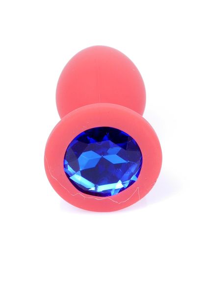 Plug-Jewellery Red Silicon Plug Small- Blue Diamond zdjęcie 2