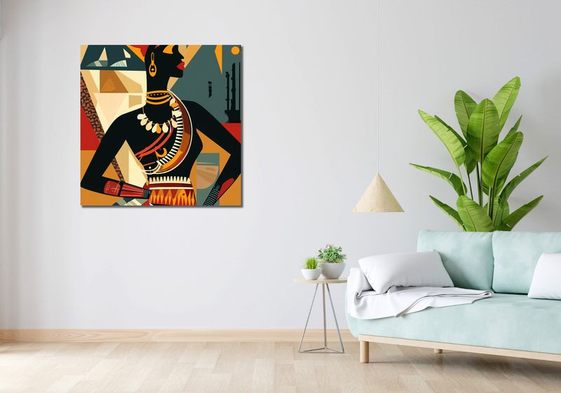 Obraz 90x90cm Afrykańska Mozaika zdjęcie 2