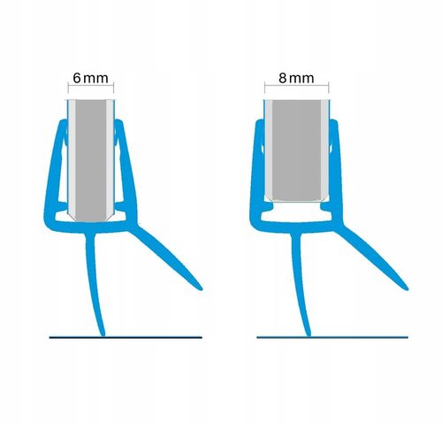 Uszczelka z długim piórem do drzwi kabiny prysznicowej 6 - 8 mm Drzwi 100cm na Arena.pl