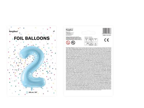 Balon foliowy cyfra 2 niebieski 86 cm na Arena.pl