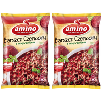 Amino Zupa błyskawiczna barszcz czerwony z majerankiem 66 g x 2 sztuk