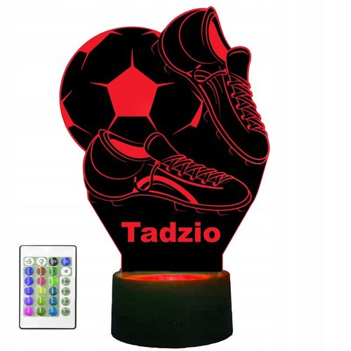Lampka nocna biurkowa LED PIŁKA NOŻNA PIŁKARZ KOREK 3D R14 + IMIĘ na Arena.pl