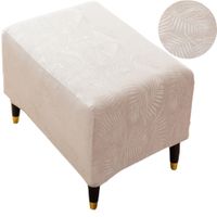 POKROWIEC NA PODNÓŻEK PUF WELUR OEKO TEX PALMOWE LIŚCIE PREMIUM ELASTYCZNY