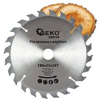 PIŁA TARCZA WIDIOWA DO CIĘCIA DREWNA 180x22 24 ZĘBY TNĄCE GEKO G00129