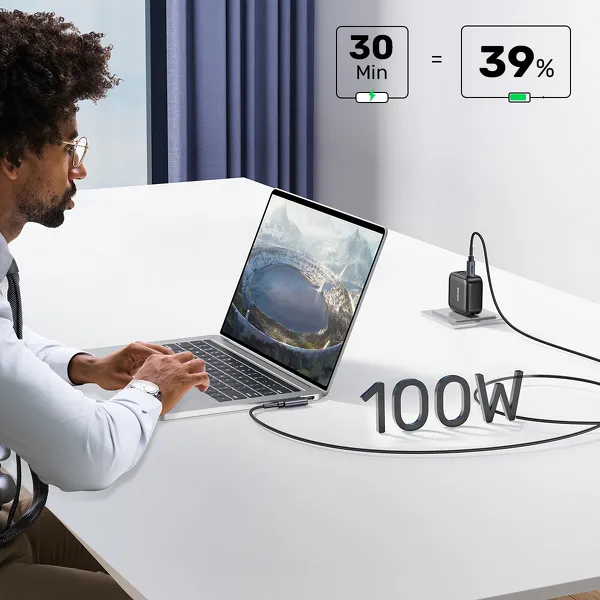 Unitek Kabel USB-C kątowy 90° PD100W 1m zdjęcie 5