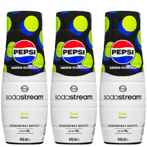 3x SYROP SODASTREAM PEPSI MAX LIMONKA BEZ CUKRU KONCENTRAT DO SATURATORA na Arena.pl