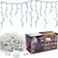 MOCNE SOPLE ZEWNĘTRZNE KURTYNA LAMPKI ŚWIĄTECZNE 300 LED OZDOBA BIAŁY ZIMNY