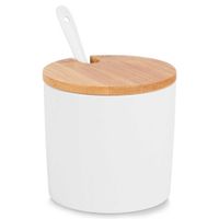cukiernica cukierniczka ceramiczna z łyżeczką biała 139682