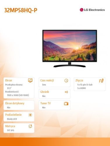 LG 31.5" 32MP58HQ-P IPS na Arena.pl