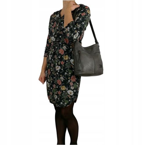 Torebka Damska Listonoszka Czarna Torba Worek Na Ramię Długi Pasek Lekka A5 na Arena.pl