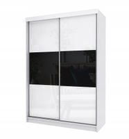 Szafa Przesuwna PARIS 150 Połysk czarno-biała