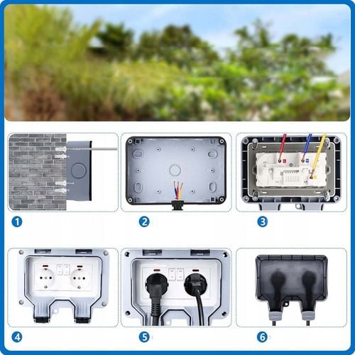 PODWÓJNE GNIAZDKO IP66 OGRODOWE ZEWNĘTRZNE WODOSZCZELNE GNIAZDO 230V na Arena.pl