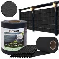 TAŚMA OGRODZENIOWA NA PŁOT OGRODZENIE PANEL UV 450g 19cmx35m KLIPSY CZARNA