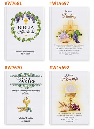 Biblia dla dzieci Prezent Chrzest Pamiątka Chrztu Komunii Nadruk na Okładce na Arena.pl