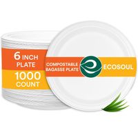 Talerze papierowe15 cm kompostowalne ECO SOUL 1000 szt. jednorazowe białe
