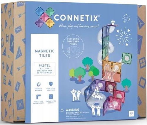 Connetix: klocki magnetyczne kulodrom Pastel Ball Run 80 tor kulkowy na Arena.pl