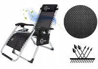 LEŻAK OGRODOWY PLAŻOWY SKŁADANY + STOLIK Wygodny na Taras do Ogrodu Premium