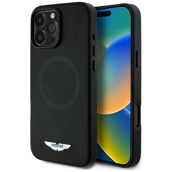 Etui Aston Martin do iPhone 16 Pro, Czarny MagSafe zdjęcie 1