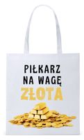 Dla Piłkarza Prezent Torba Eco Biała Shopper Z Nadrukiem Ze Zdjęciem