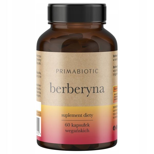 BERBERYNA HCL 400 Mg PRIMABIOTIC 60 kaps. Wątroba Metabolizm Odchudzanie zdjęcie 2