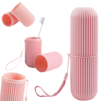 Etui pojemnik podróżny na szczoteczkę i pastę do zębów organizer różowy