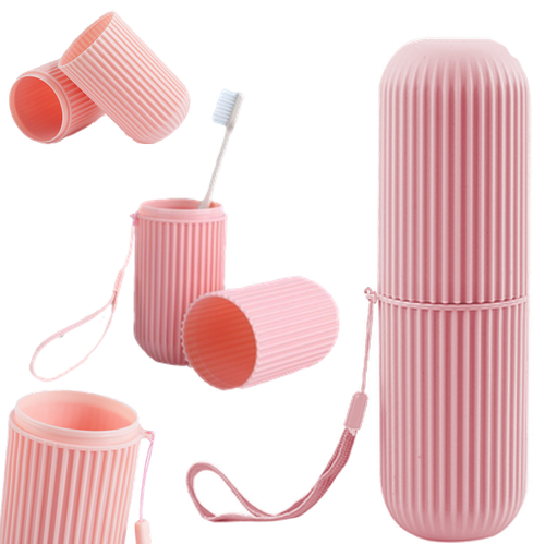 Etui pojemnik podróżny na szczoteczkę i pastę do zębów organizer różowy na Arena.pl