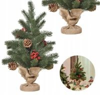 choinka sztuczna mini z ozdobami 55 gałęzi 50 cm pako 830-386