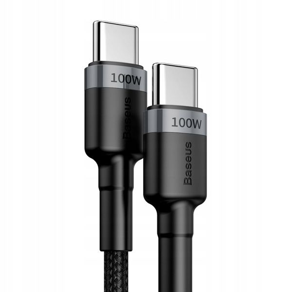 Kabel Baseus CATKLF-ALG1 USB-C - USB-C PD QC 100W 5A 2m - szary zdjęcie 6