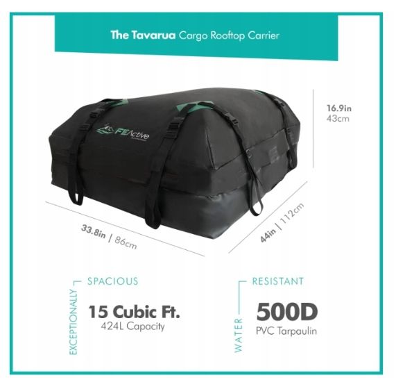 BAGAŻNIK DACHOWY SAMOCHODOWY TORBA WODOODPORNA 424 L zdjęcie 4