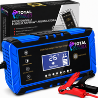 Prostownik Automatyczny Samochodowy 12V 24V Z Funkcją Naprawy Ładowarka LCD