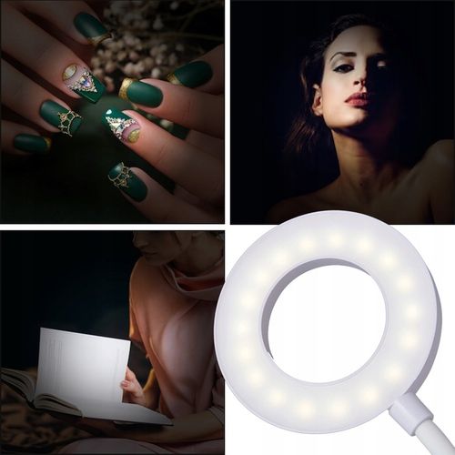 LAMPKA LED RING BIURKOWA KOSMETYCZNA KLIPSEM KLIPS na Arena.pl