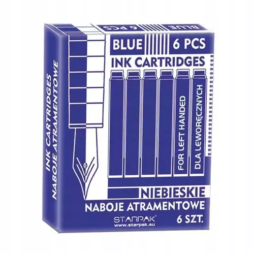 Naboje Do Piór Krótkie, Niebieskie, 6 Sztuk na Arena.pl