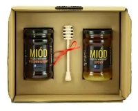 zestaw prezentowy miodów 2x400g WIELOKWIAT i LIPA dzień BABCI i DZIADKA
