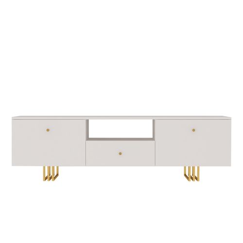 SZAFKA RTV KLARA 150 KASZMIR BEŻ ZŁOTY nogi metal salon na Arena.pl