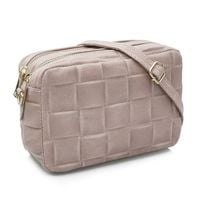 VERA PELLE torebka skórzana listonoszka pleciona z paskiem V470 j.różowa